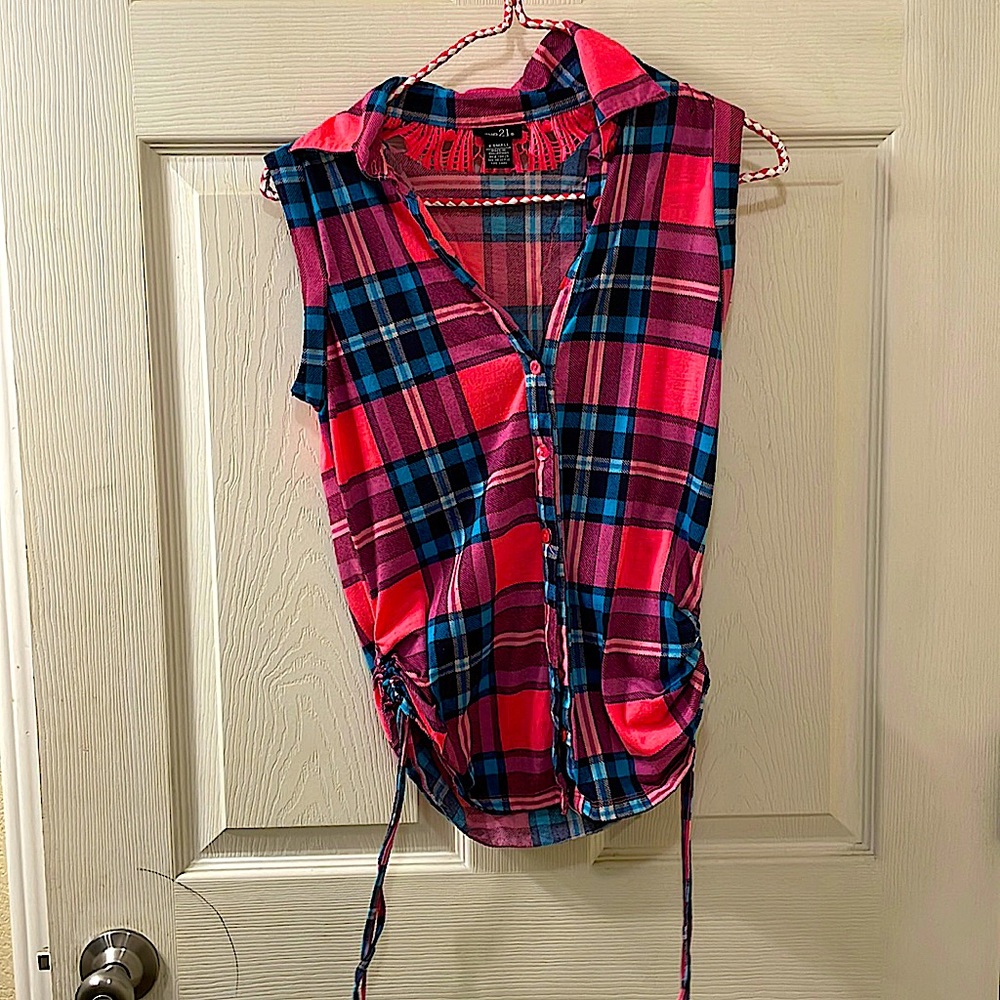 Vibrant plaid button down